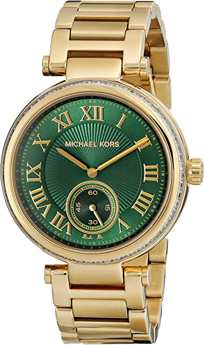 Michael Kors Women’s Quartz Stainless Steel Emerald Green Dial 42mm Watch MK6065