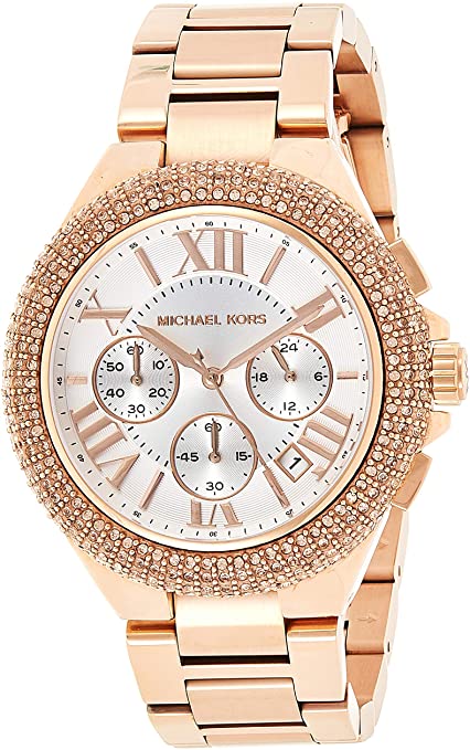 Michael Kors MK5636 Women's Chronograph Camille Rose Gold-Tone Stainless Steel Bracelet Watch