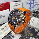 Tissot mens Seastar 660/1000 Stainless Steel Casual Watch Orange T1204171705101