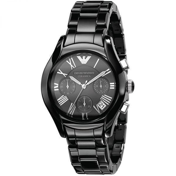 Emporio Armani Women’s Quartz Stainless Steel Black Dial 38mm Watch AR1401 Hover Image