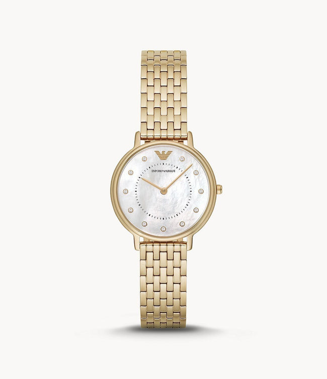 Emporio Armani Women’s Analog Stainless Steel Mother of Pearl Dial 32mm Watch AR11007 Hover Image