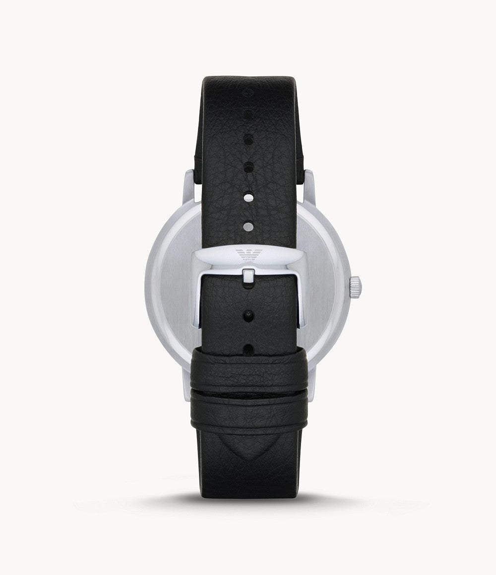 Emporio Armani Men’s Quartz Leather Strap Black Dial 41mm Watch AR11013