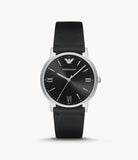 Emporio Armani Men’s Quartz Leather Strap Black Dial 41mm Watch AR11013