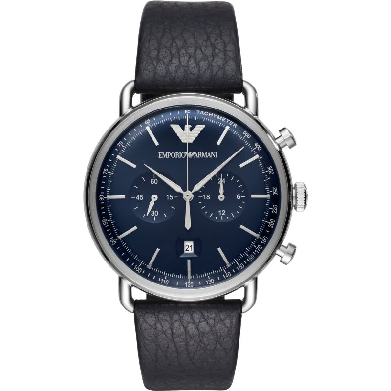 EMPORIO ARMANI Aviator Chronograph Quartz Blue Dial Men's Watch AR11105
