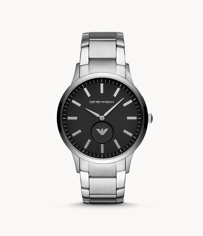 Emporio Armani Men’s Chronograph Quartz Stainless Steel Black Dial 43mm Watch AR11118 Hover Image