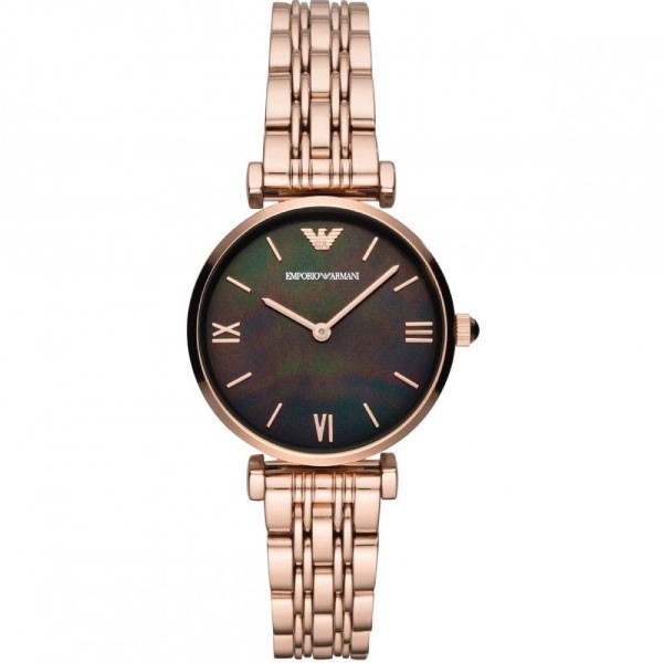 Emporio Armani Women’s Analog Stainless Steel Black Dial 32mm Watch AR11145 Hover Image