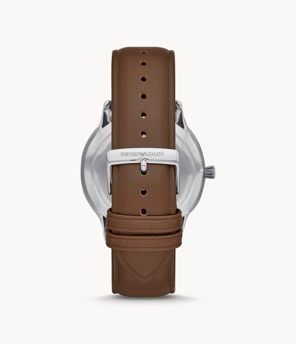 Emporio Armani Men’s Quartz Leather Strap White Dial 44mm Watch AR11211