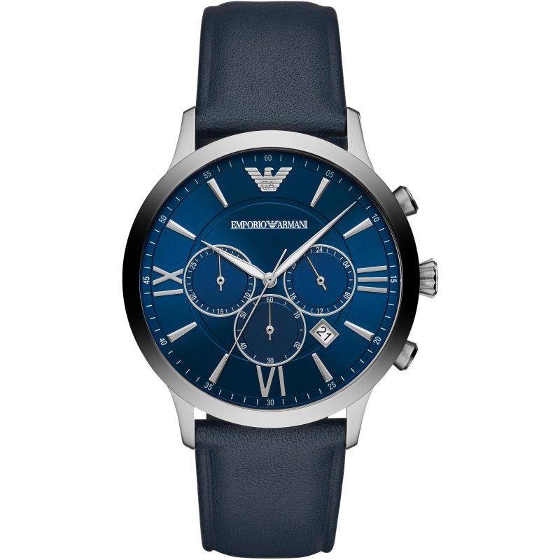 Emporio Armani Men’s Quartz Chronograph Blue Dial 43mm Watch AR11226