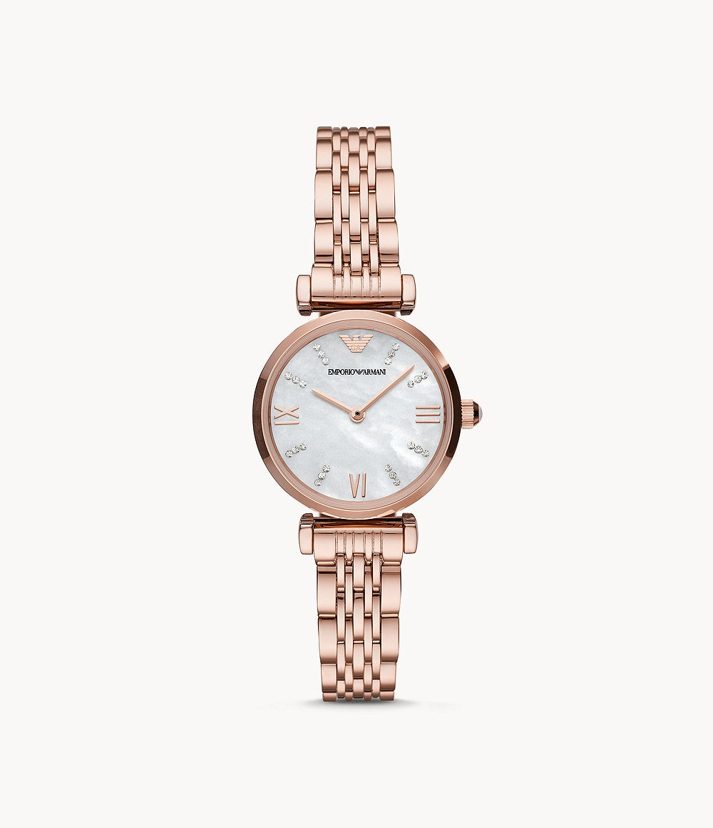Emporio Armani Women’s Stainless Steel Mother of Pearl Dial 28mm Watch AR11316