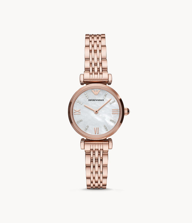 Emporio Armani Women’s Stainless Steel Mother of Pearl Dial 28mm Watch AR11316 Hover Image