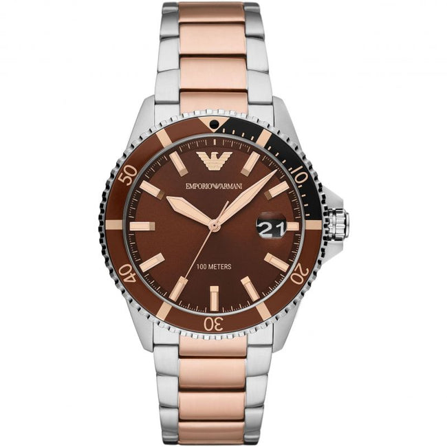 Emporio Armani 3-Hand Two-Tone Stainless Steel Bracelet Watch AR11340 Hover Image