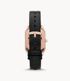 Emporio Armani Two-Hand Black Leather Watch