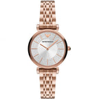 Emporio Armani Women’s Quartz Rose Gold Stainless Steel Silver Dial 32mm Watch AR11446