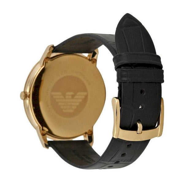 Emporio Armani Men’s Quartz Black Leather Strap Black Dial 42mm Watch AR1742 Main Image