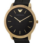 Emporio Armani Men’s Quartz Black Leather Strap Black Dial 42mm Watch AR1742