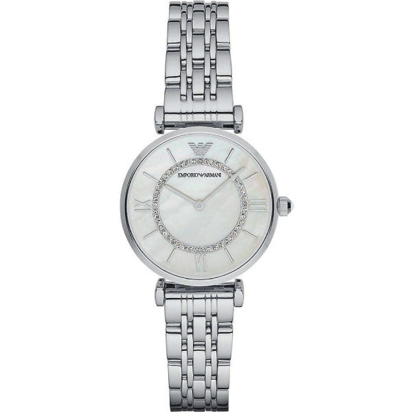 Emporio Armani Women’s Quartz Stainless Steel Mother of pearl Dial 32mm Watch AR1908 Hover Image