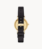 Emporio Armani Women’s Quartz Black Leather Strap Mother of Pearl Dial 32mm Watch AR1910