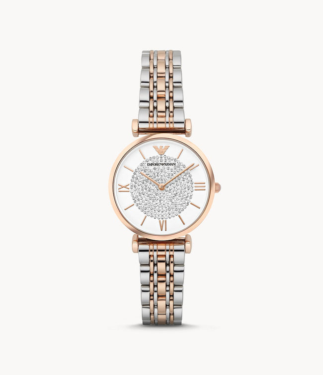 Emporio Armani Women’s Analog Stainless Steel White Dial 32mm Watch AR1926 Hover Image