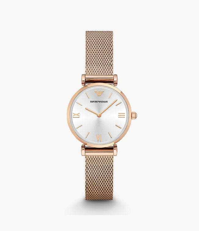 Emporio Armani Women’s Analog Stainless Steel Silver Dial 32mm Watch AR1956 Hover Image