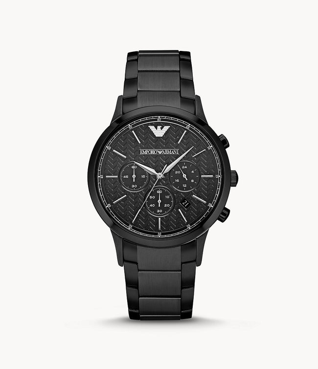 Emporio Armani Men’s Chronograph Stainless Steel Black Dial 43mm Watch AR2485 Hover Image