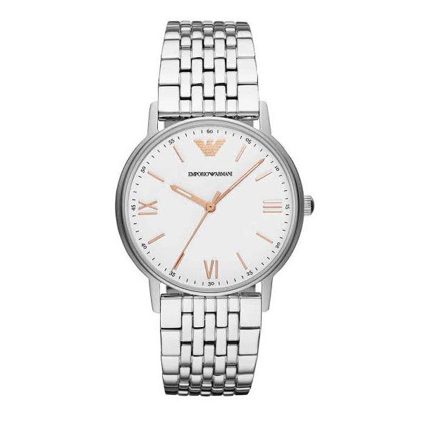 Emporio Armani Men’s Quartz Stainless Steel White Dial 41mm Watch AR80014 Hover Image