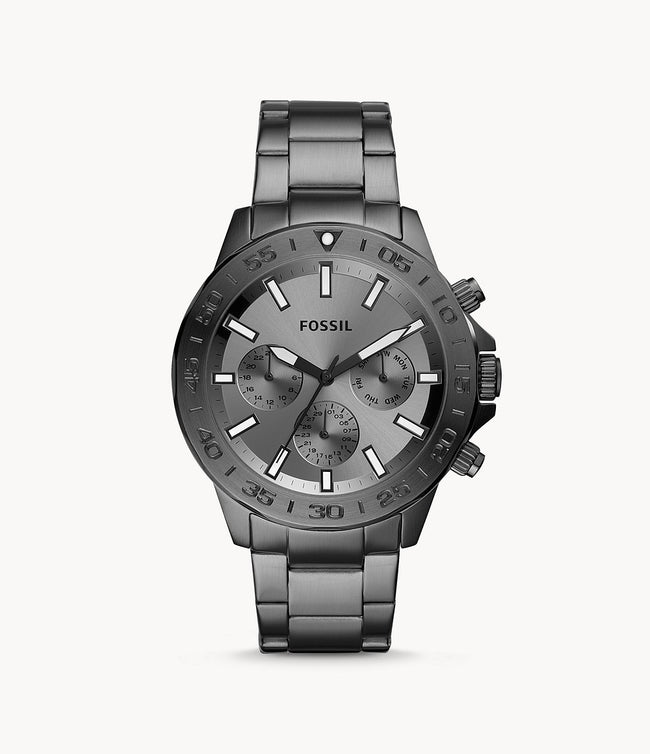 Fossil Men’s Chronograph Stainless Steel Grey Dial 45mm Watch BQ2491 Hover Image
