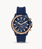 Fossil Bannon Multifunction Blue Silicone Watch BQ2498
