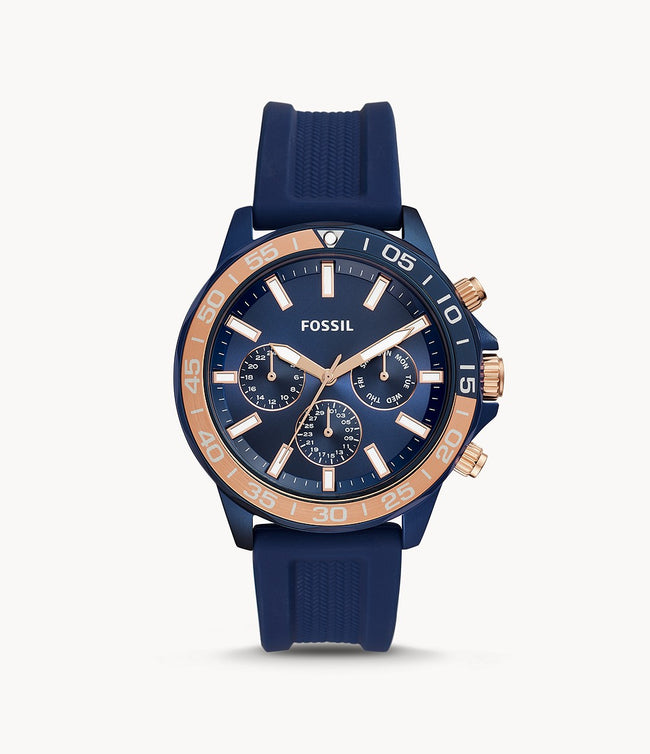 Fossil Bannon Multifunction Blue Silicone Watch BQ2498 Main Image