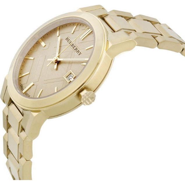 BURBERRY The City Champagne Dial Gold-tone Unisex Watch BU9033