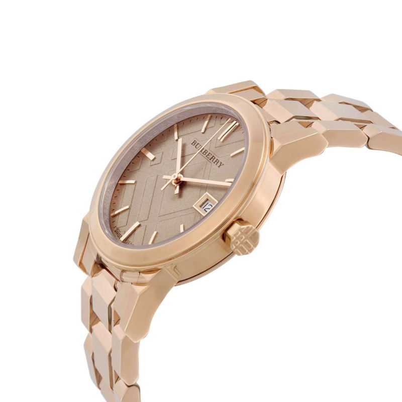 BURBERRY The City Rose Dial Rose Gold-tone Ladies Watch BU9135