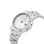 BURBERRY Silver Check Stamped Dial Stainless Steel Ladies Watch BU9144