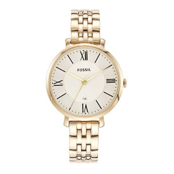 Fossil Women’s Quartz Stainless Steel Gold Dial 36mm Watch ES3434 Hover Image
