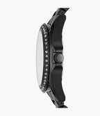 Fossil Women's Riley Quartz Stainless Steel Multifunction Watch, Color: Black Glitz (Model: ES4519)