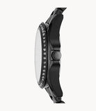 Fossil Women's Riley Quartz Stainless Steel Multifunction Watch, Color: Black Glitz (Model: ES4519)