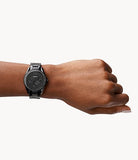 Fossil Women's Riley Quartz Stainless Steel Multifunction Watch, Color: Black Glitz (Model: ES4519)