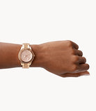 Fossil Women’s Quartz Rose Gold Stainless Steel Rose Gold Dial 37mm Watch ES5106