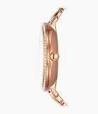 Jacqueline Sun Moon Multifunction Rose Gold-Tone Stainless Steel Watch