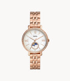 Jacqueline Sun Moon Multifunction Rose Gold-Tone Stainless Steel Watch