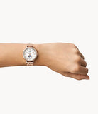 Jacqueline Sun Moon Multifunction Rose Gold-Tone Stainless Steel Watch