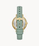 Jacqueline Sun Moon Multifunction Green Eco Leather Watch