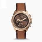 FOSSIL FS5857 MEN'S BRONSON CHRONOGRAPH MEDIUM BROWN ECO LEATHER WATCH