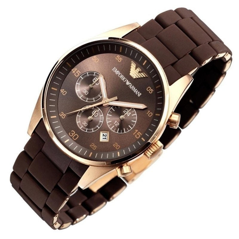 Emporio Armani Men’s Quartz Stainless Steel Brown Dial 43mm Watch AR5890