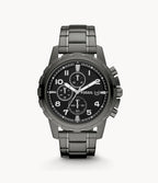 Fossil Men’s Chronograph Quartz Stainless Steel Black Dial 45mm Watch FS4721