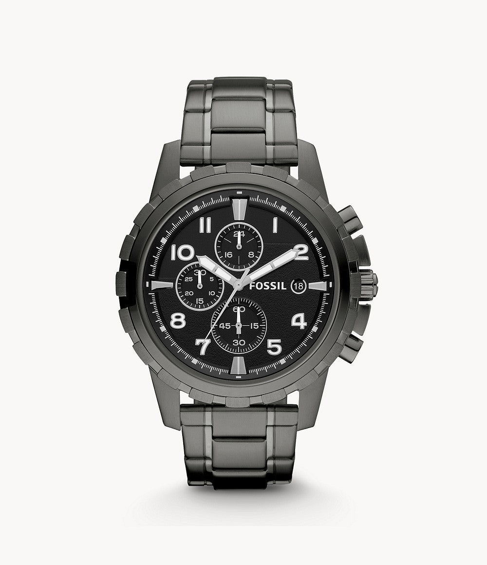 Fossil Men’s Chronograph Quartz Stainless Steel Black Dial 45mm Watch FS4721