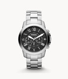 Fossil Men’s Chronograph Quartz Stainless Steel Black Dial 44mm Watch FS4736