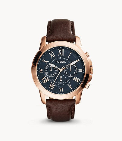 Fossil Grant Chronograph Brown Leather Watch FS5068