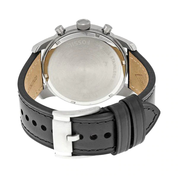 Fossil Men’s Quartz Leather Strap Silver Dial 44mm Watch FS5162