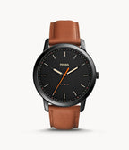 Fossil Men’s Quartz Leather Strap Black Dial 44mm Watch FS5305