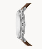 Fossil Men’s Chronograph Quartz Leather Strap Beige Dial 44mm Watch FS5380