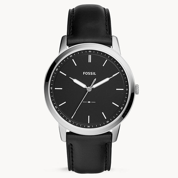 Fossil Men’s Quartz Leather Strap Black Dial 44mm Watch FS5398 Hover Image